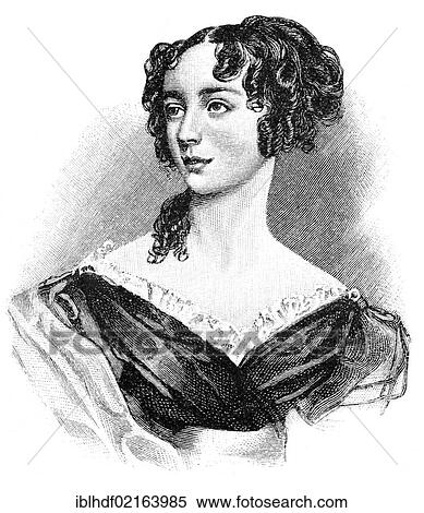 Stock Photography - Historical illustration from the 19th Century, portrait of Jane Welsh-Carlyle, 1801 - 1866, wife of Thomas Carlyle, 1795 - 1881, a Scottish essayist and historian. Fotosearch