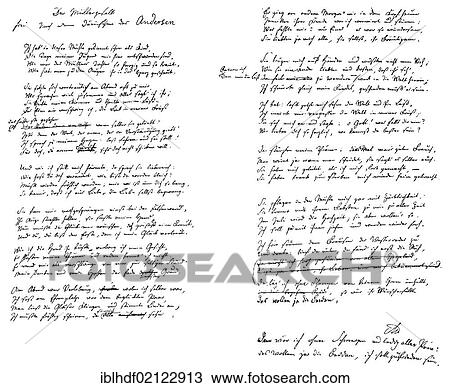 Stock Image - Historical manuscript by Adelberg von Chamisso or Louis Charles Adélaïde de Chamissot de Boncourt, 1781-1838, German naturalist and poet of French origin, from Bildatlas zur Geschichte der Deutschen Nationalliteratur, von Gustav Koennecke, picture.... Fotosearch