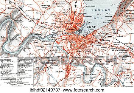 Historical map of Geneva, Switzerland, 1890, Europe View Large Photo Image Stock Photo - Historical map of Geneva, Switzerland, 1890, Europe. Fotosearch