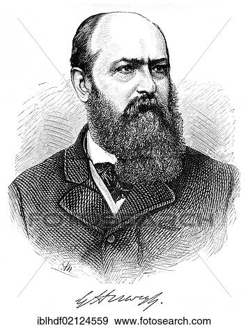 Stock Photo - Historical print, 1875, portrait of George Frederick Rudolph Theodor Herwegh, 1817 - 1875, a German poet of the Vormaerz or pre-March period and translator, from Bildatlas zur Geschichte der Deutschen Nationalliteratur, Illustrated Atlas of the.... Fotosearch