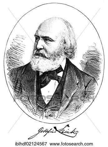 Stock Photo - Historical print, 1882, portrait of Gottfried Kinkel, 1815 - 1882, a German Protestant theologian, writer, church hymn poet and politician, from Bildatlas zur Geschichte der Deutschen Nationalliteratur, Illustrated Atlas of the History of German.... Fotosearch