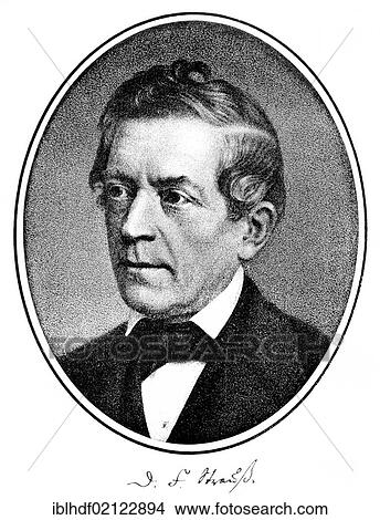 Historical print, engraving, 1874, portrait of David Friedrich Strauss, 1808-1874, German writer, philosopher and theologian, from Bildatlas zur Geschichte der Deutschen Nationalliteratur, von Gustav Koennecke, picture atlas, 1887 View Large Photo Image Picture - Historical print, engraving, 1874, portrait of David Friedrich Strauss, 1808-1874, German writer, philosopher and theologian, from Bildatlas zur Geschichte der Deutschen Nationalliteratur, von Gustav Koennecke, picture atlas, 1887. Fotosearch
