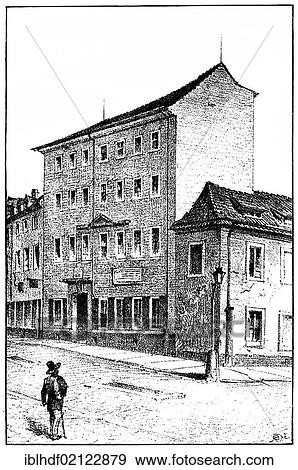 Historical print, engraving, birthplace in Dresden of Carl Theodor Koerner, 1791-1813, German poet and playwright, from Bildatlas zur Geschichte der Deutschen Nationalliteratur, von Gustav Koennecke, picture atlas, 1887 View Large Photo Image Stock Photo - Historical print, engraving, birthplace in Dresden of Carl Theodor Koerner, 1791-1813, German poet and playwright, from Bildatlas zur Geschichte der Deutschen Nationalliteratur, von Gustav Koennecke, picture atlas, 1887. Fotosearch