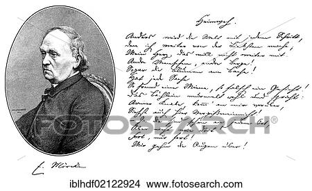Historical print, engraving, historical manuscript, 1828, and portrait of Eduard Friedrich Phillip Moerike, 1804-1875, German poet of the Swabian School, storyteller and translator, from Bildatlas zur Geschichte der Deutschen Nationalliteratur, von... View Large Photo Image Picture - Historical print, engraving, historical manuscript, 1828, and portrait of Eduard Friedrich Phillip Moerike, 1804-1875, German poet of the Swabian School, storyteller and translator, from Bildatlas zur Geschichte der Deutschen Nationalliteratur, von.... Fotosearch