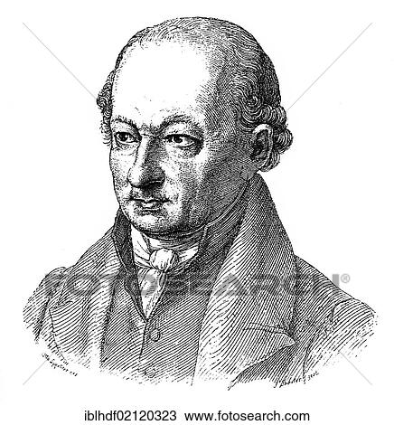 Stock Image - Historical print, engraving, portrait of Friedrich Christoph Perthes, 1772-1843, German bookseller and publisher, from Bildatlas zur Geschichte der Deutschen Nationalliteratur by Gustav Koennecke, picture atlas, 1887. Fotosearch