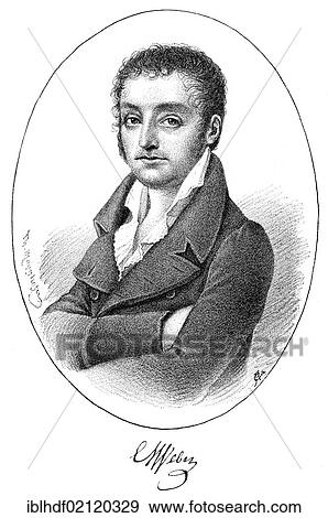 Stock Photo - Historical print, engraving, portrait of Carl or Karl Julius Weber, 1767-1832, German writer and satirist, from Bildatlas zur Geschichte der Deutschen Nationalliteratur by Gustav Koennecke, picture atlas, 1887. Fotosearch