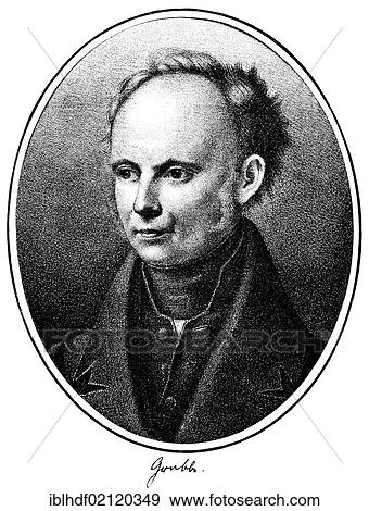 Historical print, engraving, portrait of Christian Dietrich Grabbe, 1801-1836, German dramatist of the Vormaerz, pre-March, from Bildatlas zur Geschichte der Deutschen Nationalliteratur by Gustav Koennecke, picture atlas, 1887 View Large Photo Image Stock Photo - Historical print, engraving, portrait of Christian Dietrich Grabbe, 1801-1836, German dramatist of the Vormaerz, pre-March, from Bildatlas zur Geschichte der Deutschen Nationalliteratur by Gustav Koennecke, picture atlas, 1887. Fotosearch