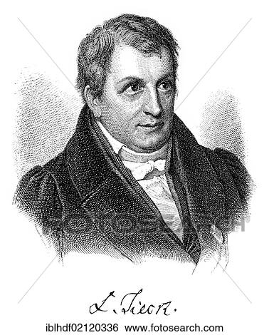 Stock Photograph - Historical print, engraving, portrait of Johann Ludwig Tieck, 1773-1853, German poet, writer, editor and translator of Romanticism, from Bildatlas zur Geschichte der Deutschen Nationalliteratur by Gustav Koennecke, picture atlas, 1887. Fotosearch
