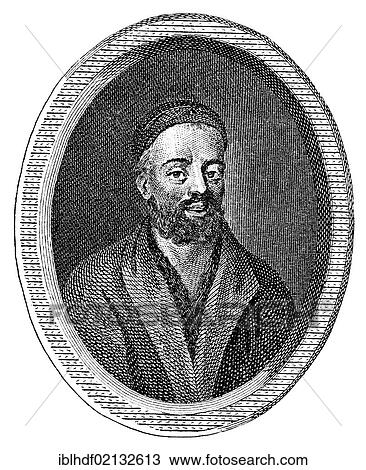 Stock Image - Historical print from the 19th Century, portrait of François Rabelais, 1494 - 1553, a writer of the French Renaissance. Fotosearch