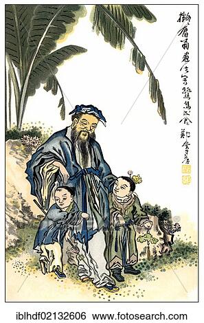 Stock Photograph - Historical print from the 19th Century, Chinese illustration. Fotosearch