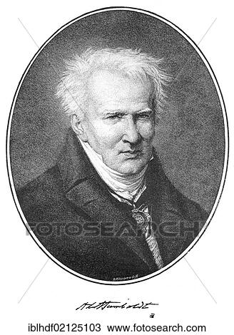 Stock Image - Historical print, portrait of Friedrich Wilhelm Heinrich Alexander von Humboldt, 1769 - 1859, a German naturalist, from Bildatlas zur Geschichte der Deutschen Nationalliteratur, the Illustrated Atlas of the History of German National Literature, by.... Fotosearch