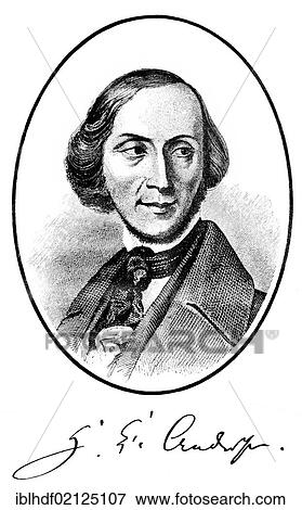 Historical print, portrait of Hans Christian Andersen, 1805 - 1875, a Danish poet and writer, from Bildatlas zur Geschichte der Deutschen Nationalliteratur, the Illustrated Atlas of the History of German National Literature, by Gustav Koennecke, 1887 View Large Photo Image Stock Photo - Historical print, portrait of Hans Christian Andersen, 1805 - 1875, a Danish poet and writer, from Bildatlas zur Geschichte der Deutschen Nationalliteratur, the Illustrated Atlas of the History of German National Literature, by Gustav Koennecke, 1887. Fotosearch
