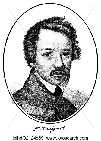 Stock Photo - Historical print, portrait of Hermann Ferdinand Freiligrath, 1810 - 1876, a German lyricist, poet and translator, from Bildatlas zur Geschichte der Deutschen Nationalliteratur, Illustrated Atlas of the History of German National Literature, by Gustav.... Fotosearch
