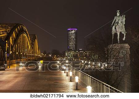 Hohenzollern Rhine Bridge, Cologne Triangle, equestrian statue, Cologne, Rhineland, North Rhine-Westphalia, Germany, Europe, PublicGround, Europe View Large Photo Image Picture - Hohenzollern Rhine Bridge, Cologne Triangle, equestrian statue, Cologne, Rhineland, North Rhine-Westphalia, Germany, Europe, PublicGround, Europe. Fotosearch