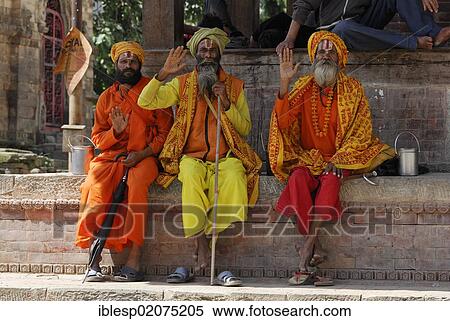 Holy men, Sadhus, Durbar Square, Kathmandu, Nepal, Asia View Large Photo Image Stock Photography - Holy men, Sadhus, Durbar Square, Kathmandu, Nepal, Asia. Fotosearch