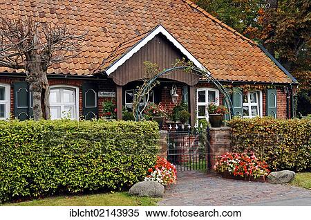 Stock Photography - House in Aurich, East Frisia, Lower Saxony, Germany, Europe. Fotosearch
