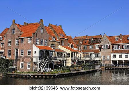 Houses in Enkhuizen, North Holland, Holland, Netherlands, Europe View Large Photo Image Stock Photograph - Houses in Enkhuizen, North Holland, Holland, Netherlands, Europe. Fotosearch
