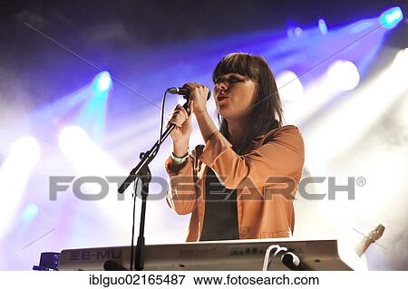 Stock Photo - Ida Hedene of the Swedish band "You Say France and I Whistle" playing live at the Schueuer, Lucerne, Switzerland, Europe. Fotosearch