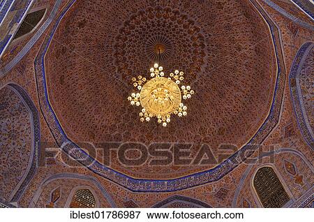 Interior cupola of Gur Emir, Gur-Amir, Guri Amir mausoleum, tomb of Timur, Temur, Tamerlane, Samarkand, Silk Road, Uzbekistan, Central Asia, Asia View Large Photo Image Stock Photo - Interior cupola of Gur Emir, Gur-Amir, Guri Amir mausoleum, tomb of Timur, Temur, Tamerlane, Samarkand, Silk Road, Uzbekistan, Central Asia, Asia. Fotosearch