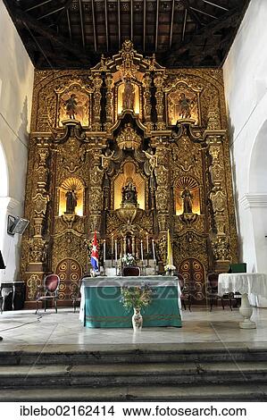 Interior view, altar area, San Juan Bautista or Iglesia Mayor Church, altar made of cedar wood and gold inlay, Remedios, Santa Clara Province, Cuba, Central America, America, North America View Large Photo Image Picture - Interior view, altar area, San Juan Bautista or Iglesia Mayor Church, altar made of cedar wood and gold inlay, Remedios, Santa Clara Province, Cuba, Central America, America, North America. Fotosearch
