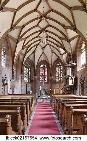 Picture - Interior view, church of St. Peter and Paul, Hirsau Benedictine Abbey, Hirsau, Calw, Northern Black Forest, Baden-Wuerttemberg, Germany, Europe. Fotosearch