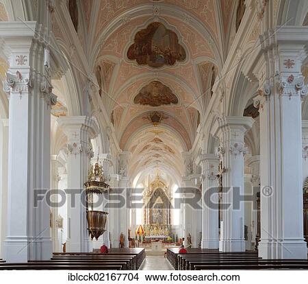 Interior view, Collegiate Church of St. Vitus and St. Deocar, Baroque interior, Herrieden, Altmuehltal, Altmuehl Valley, Middle Franconia, Bavaria, Germany, Europe View Large Photo Image Picture - Interior view, Collegiate Church of St. Vitus and St. Deocar, Baroque interior, Herrieden, Altmuehltal, Altmuehl Valley, Middle Franconia, Bavaria, Germany, Europe. Fotosearch