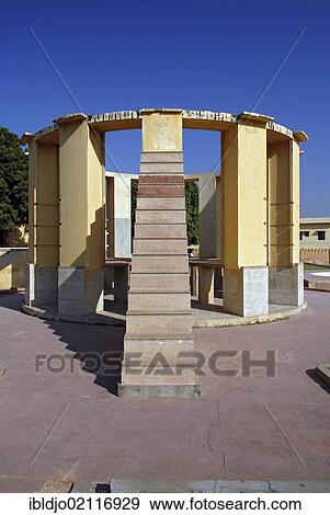 Stock Photo - Jantar Mantar, a collection of architectural astronomical instruments, built by Maharaja Jai Singh II in the Pink City of Jaipur, Kanota, Rajasthan, India, Asia. Fotosearch