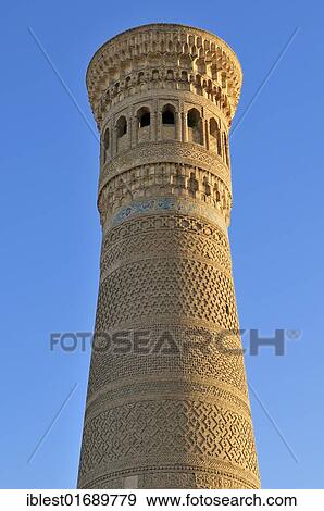 Kalan, Kalyan, Kalon Minaret, Bukhara, Buchara, Silk Road, Unesco World Heritage Site, Uzbekistan, Central Asia, Asia View Large Photo Image Stock Photo - Kalan, Kalyan, Kalon Minaret, Bukhara, Buchara, Silk Road, Unesco World Heritage Site, Uzbekistan, Central Asia, Asia. Fotosearch