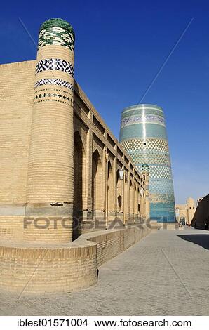 Kalta Minor minaret in the historic adobe town of Khiva, Chiva, Ichan Kala, Unesco World Heritage Site, Uzbekistan, Central Asia, Asia View Large Photo Image Picture - Kalta Minor minaret in the historic adobe town of Khiva, Chiva, Ichan Kala, Unesco World Heritage Site, Uzbekistan, Central Asia, Asia. Fotosearch