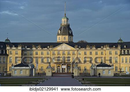 Stock Image - Karlsruhe Palace, Karlsruhe, Baden-Wuerttemberg, Germany, Europe. Fotosearch