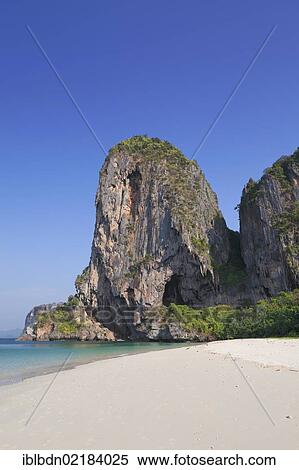 Karst rock formation off Laem Phra Nang beach, Krabi province, Thailand, Asia View Large Photo Image Stock Photography - Karst rock formation off Laem Phra Nang beach, Krabi province, Thailand, Asia. Fotosearch