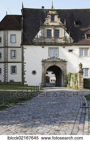 Kloster Schoental Abbey, former Cistercian abbey, inner gatehouse, Schoental in Jagsttal valley, Baden-Wuerttemberg, Germany, Europe View Large Photo Image Stock Photography - Kloster Schoental Abbey, former Cistercian abbey, inner gatehouse, Schoental in Jagsttal valley, Baden-Wuerttemberg, Germany, Europe. Fotosearch