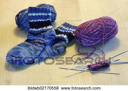 Knitting of socks, wool, knitting needles View Large Photo Image Stock Photo - Knitting of socks, wool, knitting needles. Fotosearch