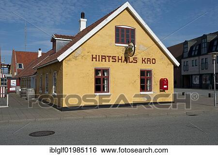 Stock Photograph - Kro dockland pub, Hirtshals, North Jutland region, Denmark, Europe, PublicGround, Europe. Fotosearch