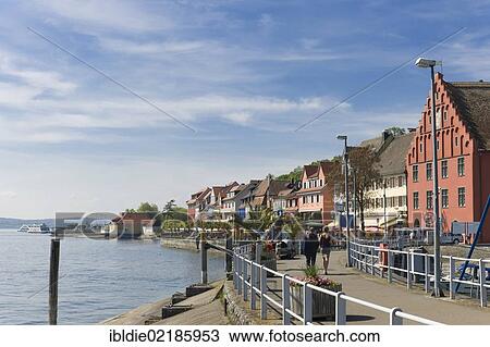 Lakeside promenade, Unterstadt district, Meersburg, Lake Constance, Baden-Wuerttemberg, southern Germany, Germany, Europe View Large Photo Image Stock Image - Lakeside promenade, Unterstadt district, Meersburg, Lake Constance, Baden-Wuerttemberg, southern Germany, Germany, Europe. Fotosearch