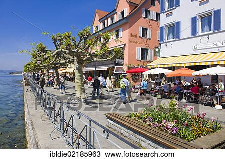 Lakeside promenade, Unterstadt district, Meersburg, Lake Constance, Baden-Wuerttemberg, southern Germany, Germany, Europe View Large Photo Image Stock Image - Lakeside promenade, Unterstadt district, Meersburg, Lake Constance, Baden-Wuerttemberg, southern Germany, Germany, Europe. Fotosearch