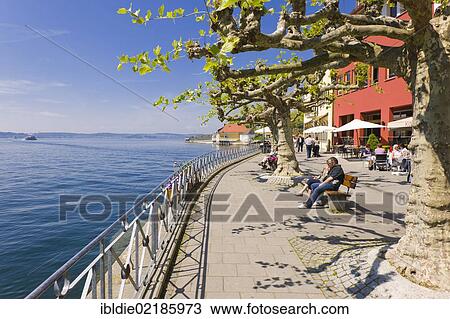 Lakeside promenade, Unterstadt district, Meersburg, Lake Constance, Baden-Wuerttemberg, southern Germany, Germany, Europe View Large Photo Image Stock Image - Lakeside promenade, Unterstadt district, Meersburg, Lake Constance, Baden-Wuerttemberg, southern Germany, Germany, Europe. Fotosearch