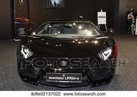 Stock Image - Lamborghini Aventador LP 700-4 on display at the Vienna Auto Show 2012, car show, Vienna, Austria, Europe. Fotosearch