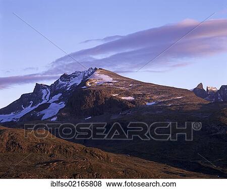 Stock Photo - Landscape in the evening light on Sognefjell or Sognefjellet mountain pass, Sogn og Fjordane, Norway, Scandinavia, Europe. Fotosearch