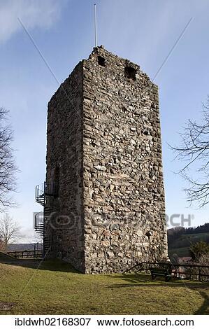 Stock Photo - Laufenburg castle ruins, Laufenburg, High Rhine region, Canton of Aargau, Switzerland, Europe, PublicGround, Europe. Fotosearch