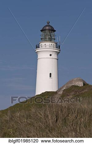 Stock Image - Lighthouse, Hirthals, Northern Jutland, Denmark, Europe, PublicGround, Europe. Fotosearch