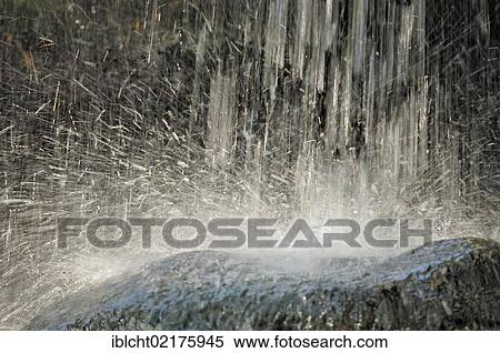 Stock Photography - Little waterfall in Arnsberg forest, Sauerland district, North Rhine-Westphalia, Germany, Europe. Fotosearch