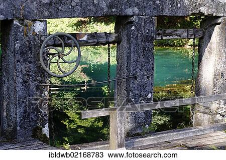 Lock at Blautopf spring near Blaubeuren, Swabian Alb, Alb-Danube-District, Baden-Wuerttemberg, Deutschland, Europa View Large Photo Image Stock Image - Lock at Blautopf spring near Blaubeuren, Swabian Alb, Alb-Danube-District, Baden-Wuerttemberg, Deutschland, Europa. Fotosearch