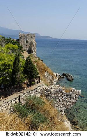 Logothetis Castle with Metamorphosis Church in the port city of Pythagorio, Samos Island, Aegean Sea, southern Sporades islands, Greece, Europe View Large Photo Image Stock Image - Logothetis Castle with Metamorphosis Church in the port city of Pythagorio, Samos Island, Aegean Sea, southern Sporades islands, Greece, Europe. Fotosearch