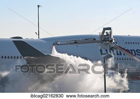 Lufthansa Boeing 747-430M being de-iced at Frankfurt Airport, Hesse, Germany, Europe, PublicGround, Europe View Large Photo Image Stock Image - Lufthansa Boeing 747-430M being de-iced at Frankfurt Airport, Hesse, Germany, Europe, PublicGround, Europe. Fotosearch