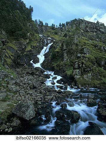 Låtefossen, Latefossen waterfall, south of Odda, Hordaland, Norway, Scandinavia, Europe View Large Photo Image Stock Photography - Låtefossen, Latefossen waterfall, south of Odda, Hordaland, Norway, Scandinavia, Europe. Fotosearch