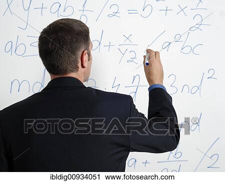 Man writing calculations and formula on a whiteboard View Large Photo Image Stock Image - Man writing calculations and formula on a whiteboard. Fotosearch