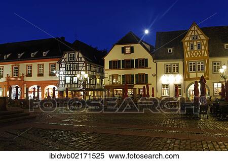 Market square at dusk, Neustadt an der Weinstrasse, German Wine Route, Palatinate Forest, Rhineland-Palatinate, Germany, Europe View Large Photo Image Stock Photography - Market square at dusk, Neustadt an der Weinstrasse, German Wine Route, Palatinate Forest, Rhineland-Palatinate, Germany, Europe. Fotosearch
