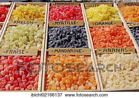 Market stall with various types of sweets, Sault, Vaucluse, Provence-Alpes-Cote d'Azur, Southern France, France, Europe, PublicGround, Europe View Large Photo Image Stock Photo - Market stall with various types of sweets, Sault, Vaucluse, Provence-Alpes-Cote d'Azur, Southern France, France, Europe, PublicGround, Europe. Fotosearch