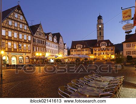Marketplace with the Zwillingshaeuser twin houses and the tower of the Cathedral of St. John Baptist, Bad Mergentheim, Tauber Valley, Hohenlohe, Baden-Wuerttemberg, Germany, Europe View Large Photo Image Stock Image - Marketplace with the Zwillingshaeuser twin houses and the tower of the Cathedral of St. John Baptist, Bad Mergentheim, Tauber Valley, Hohenlohe, Baden-Wuerttemberg, Germany, Europe. Fotosearch